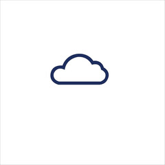 Simple Blue and White Cloud Icon Vector Design | Clean and Minimalistic Cloud Illustration for Digital Interfaces