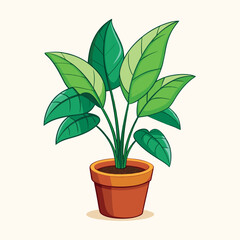 potted Houseplant Illustration