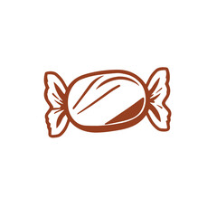 Obraz premium Sweet abstract candy dessert logo design template concept vector food illustration.