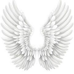 Fototapeta premium Majestic White Angel Wings Isolated on a Transparent Background