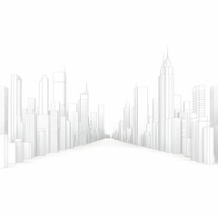 3D Wireframe Cityscape Illustration