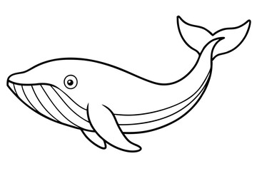 Obraz premium Elegant Whale Line Art