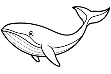 Elegant Whale Line Art