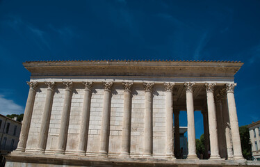 Roman temple Maison Carrée, Nîmes, Occitania region, southern France 