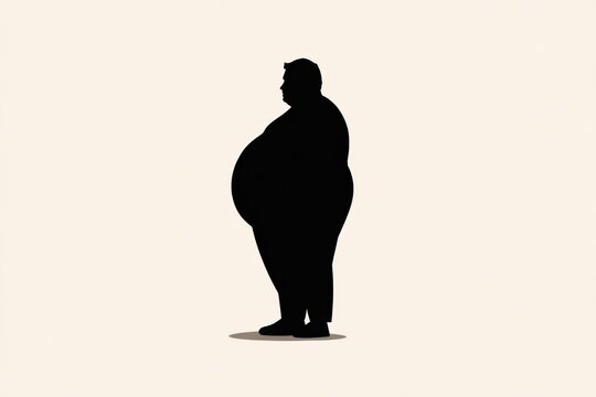 Minimalist illustration highlighting the concept of obesity on a clean white background