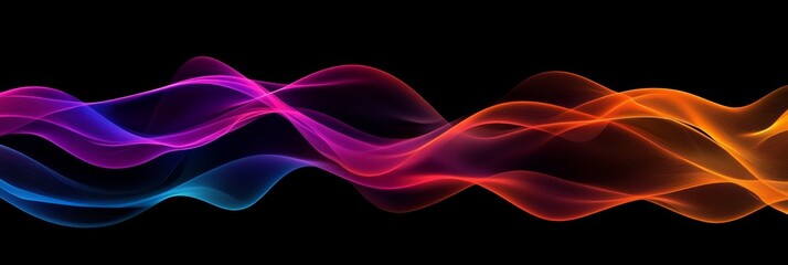 Fototapeta premium Vivid Wave Halo - Colorful, flowing wave forms resembling . Symbolizes spirituality, energy, freedom, transformation, and grace