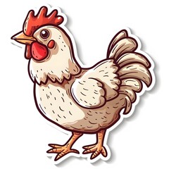 Cute Cartoon Chicken Character with Colorful Features for Illustrations