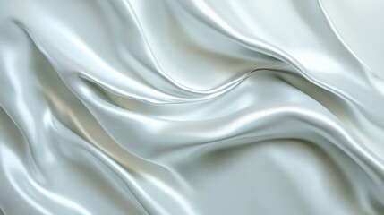 Liquid silver metal flows smoothly, creating a mesmerizing wave-like texture and reflecting light elegantly