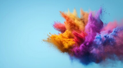 Obraz premium Colorful explosion bright abstract digital art in an outdoor setting