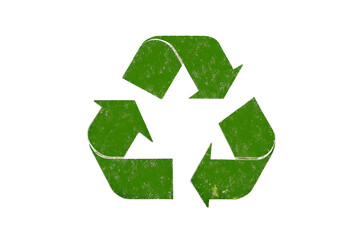 Obraz premium Simplified green recycle symbol