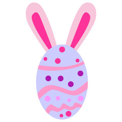 Fototapeta premium Colorful Bunny-Eared Easter Egg Illustration