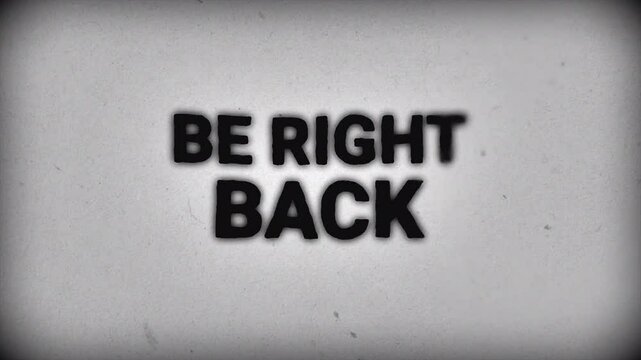 Grunge style be right back animated overlay for live streaming