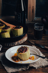 Courgette Stuffed with Ground Beef