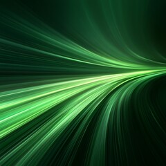 Abstract Green Light Speed Tunnel Lines