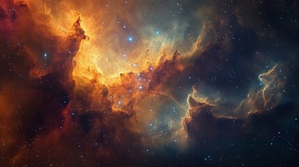 Fototapeta premium Cosmic Ballet of Celestial Clouds in a Vast Universe