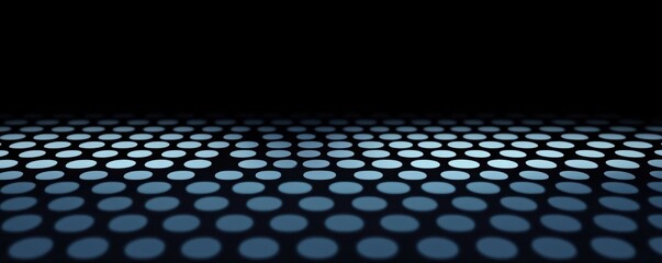 Black background with light gray and dark blue dots in the foreground- dark background with a dotted grid pattern.