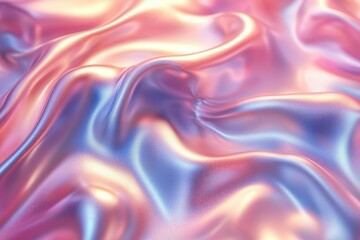 Obraz premium Opalescent fabric: Delicate, flowing folds of fabric glisten with a harmonious blend of pastel hues, creating a dreamy, ethereal effect