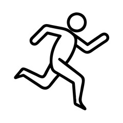 Running person minimal black outline icon