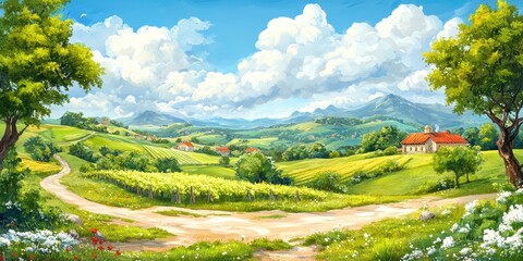 Fototapeta premium Elegant Vineyard Experience Banner
