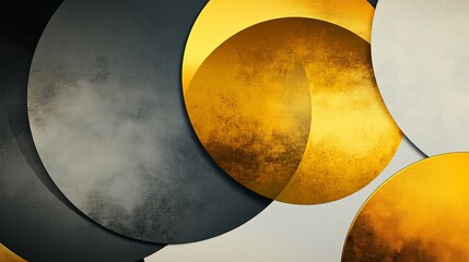 Abstract Gold Black Grey Circles Elegant Modern Design Background Texture Overlay Pattern Digital Art Graphic Wallpaper Elegant Minimalist Style      