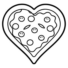 Minimalist Heart-Shaped Pizza Icon
