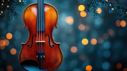 Classic violin, festive background