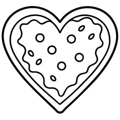 Minimalist Heart-Shaped Pizza Icon