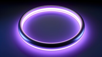 Obraz premium glowing purple neon circle ring