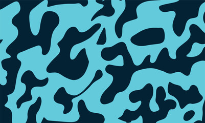 Vector illustration of abstract camouflage fabric design. Camouflage blue vector pattern, endless modern background, wallpaper. For hunting and military purposes.