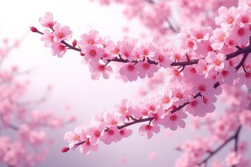 Obraz premium Embracing Springtime: Cherry Blossoms and Anime Artistry