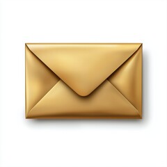 Stylish gold envelope placed on a classic white surface offering a touch of class for all types of correspondence