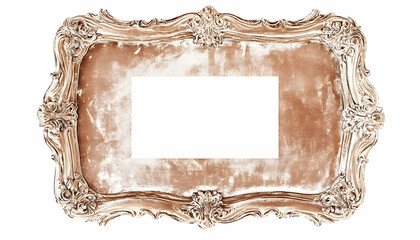 Ornate antique frame, empty, studio shot