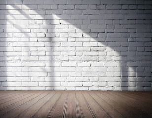 Fototapeta premium white wall brick highlighted background for display product
