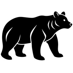 Obraz premium bear silhouette vector icon white background