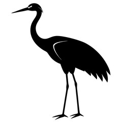 Obraz premium crane silhouette vector icon white background 