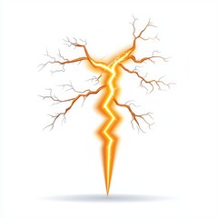 Fototapeta premium Powerful lightning bolt striking dramatically against a dark stormy sky in an electrifying display of nature