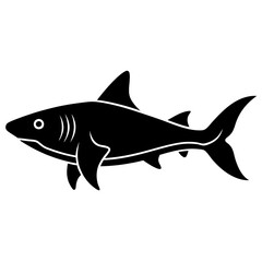 Naklejka premium dogfish silhouette vector icon white background 