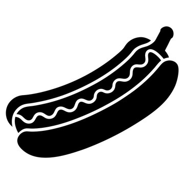 black hot dog with white sauce clip art preview
