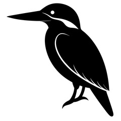 Fototapeta premium kingfisher silhouette vector icon white background 