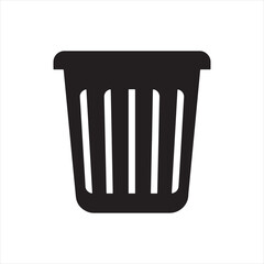 Minimalist Black Trash Can Icon 