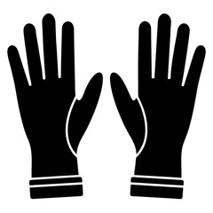 surgical gloves silhouette vector icon white background