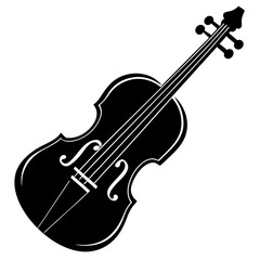 Obraz premium violin silhouette vector icon white background 