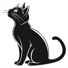 silhouette cat white background