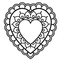 Minimalist Lace Heart Line Art Design