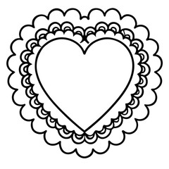 Minimalist Lace Heart Line Art Design