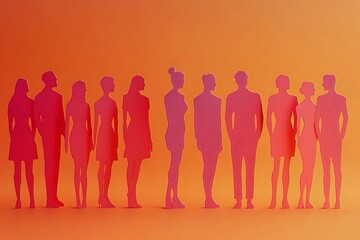 Modern Geometric Silhouettes Teamwork Unity