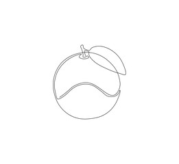 Fruit orange continuous line. Continuous one line drawing Fruit orange. Healthy fruit concept. single line drawing