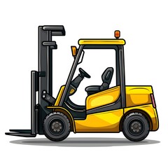 Bright Yellow Forklift for Industrial Warehouse Operations
