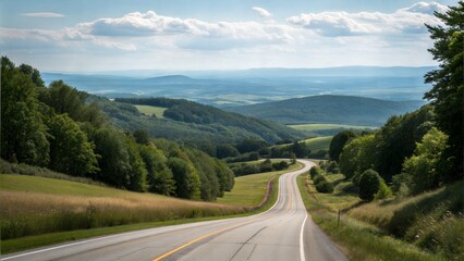 Fototapeta premium Scenic Highway Through Rolling Hills