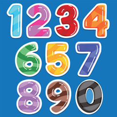 Colorful Cartoon Numbers. Fun and Playful Educational Digits for Kids